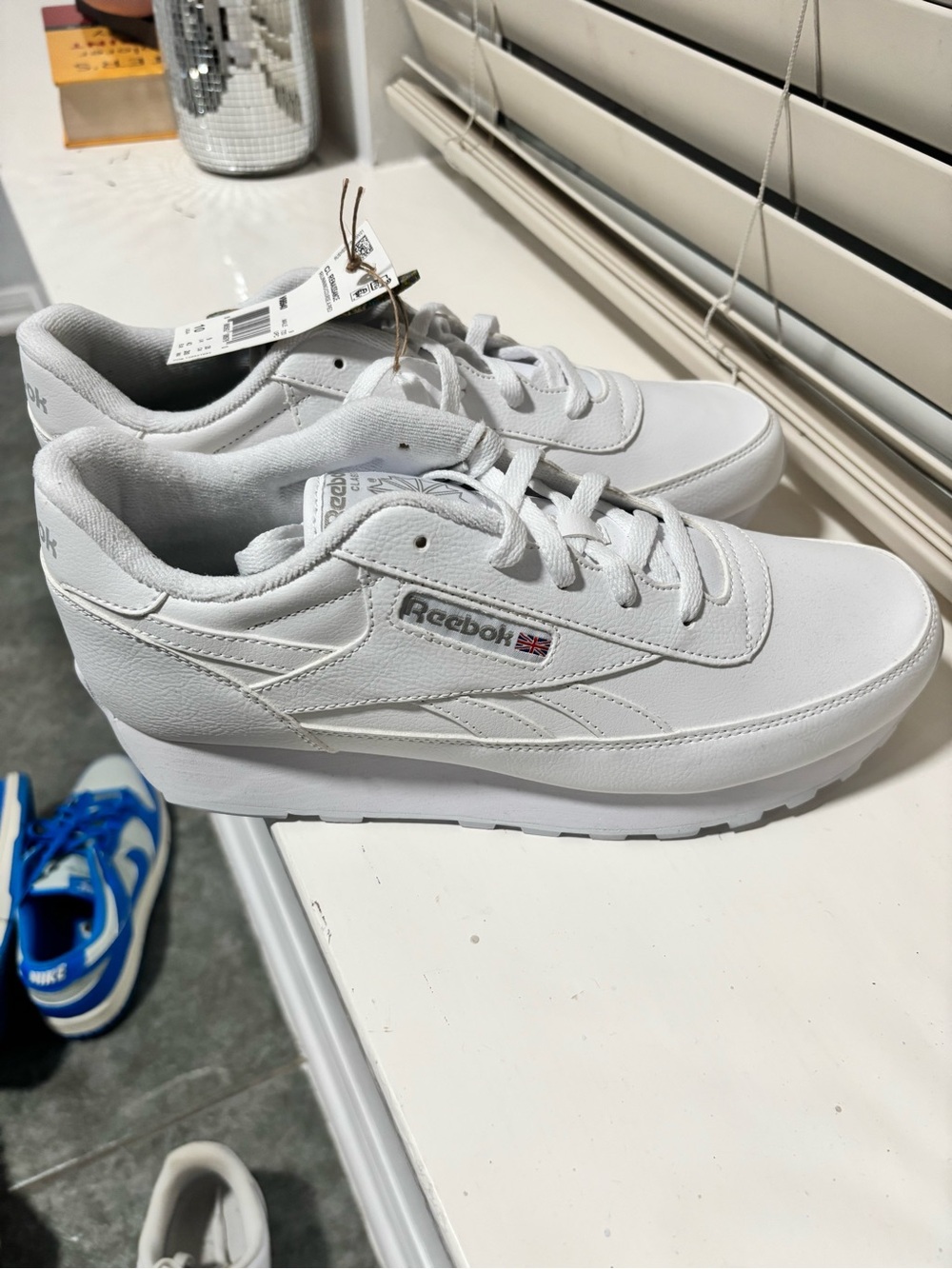 Reebok White Leather Low-Top Sneakers
